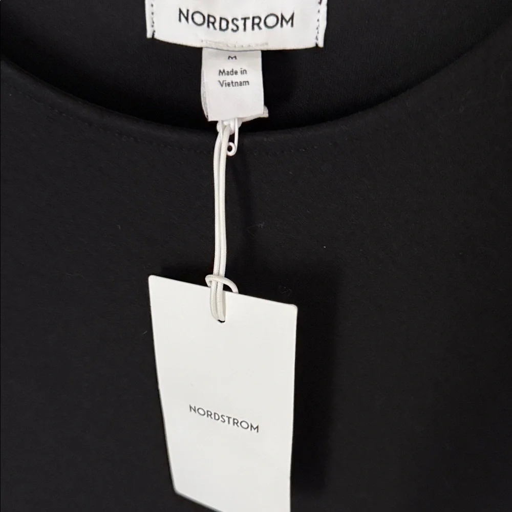 Nordstrom Black Midi Dress with Tie Waist - Picture 2 of 4